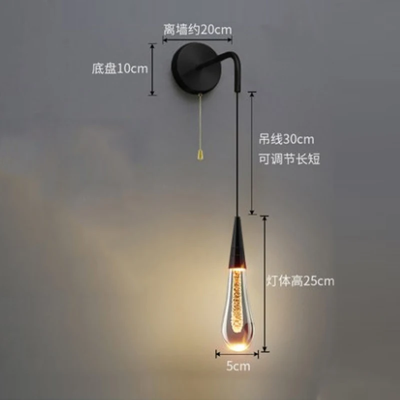 Post-Modern Crystal Wall Lights Glass Led Creative Raindrops Wall Lamp for Restaurant Bedroom Bedside Corridor Wall Sconces Lamp image 3