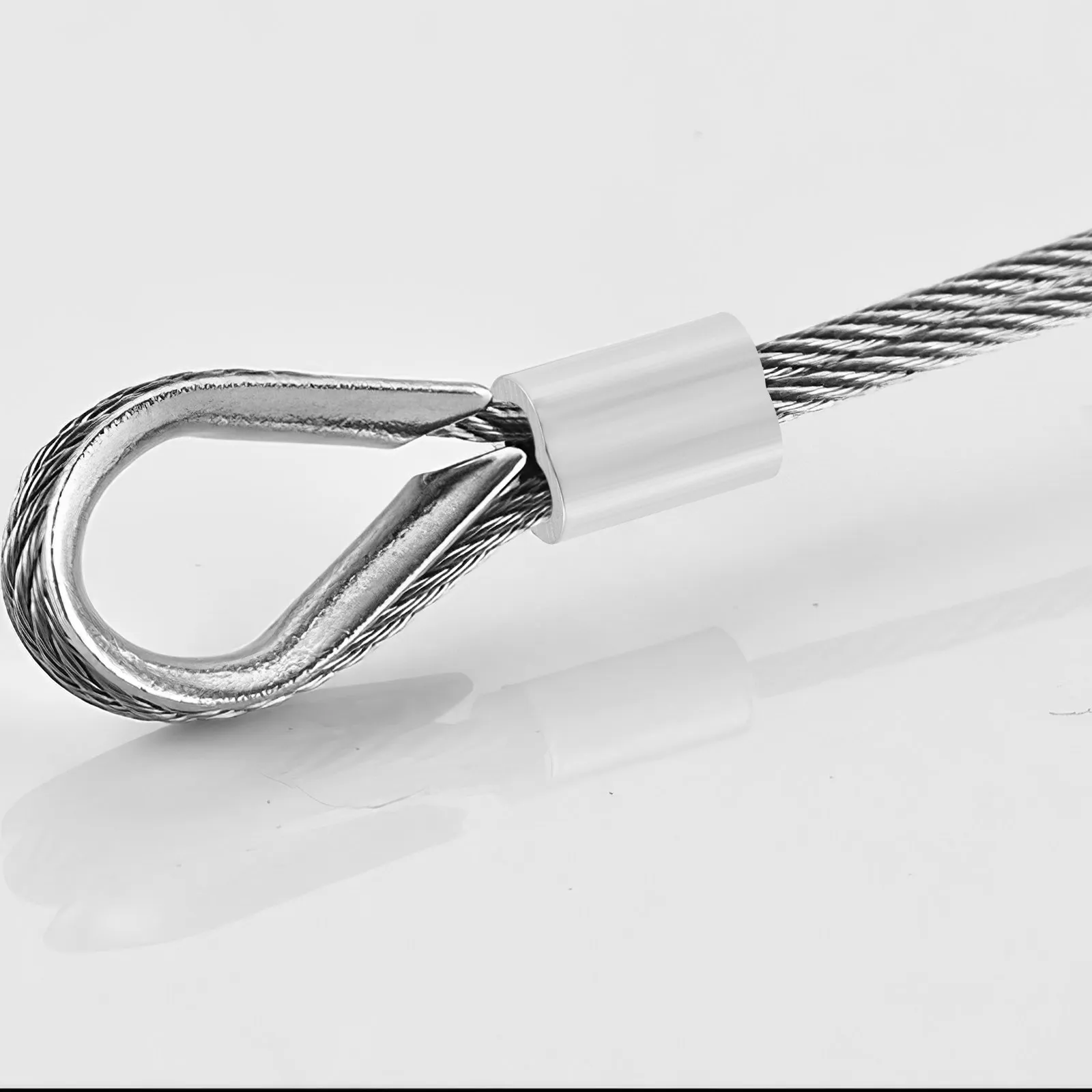 100pcs Aluminum Cable Crimp Sleeves – High-Strength Wire Rope Fittings for Easy Cable Binding
