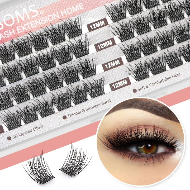 DIY Cluster Lashes Segmented Volume Natural Mink Eyelashes C/D Curl Individual Eyelash Extension Bundles Dovetail Lash