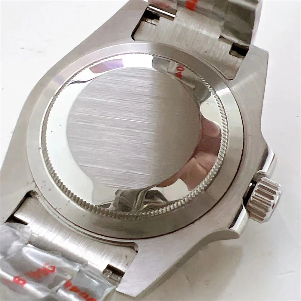 Orologio meccanico automatico da uomo da 40mm blu rosso GMT lunetta specchio in vetro zaffiro con movimento Mingzhu 3804 cinturino stile ostrica