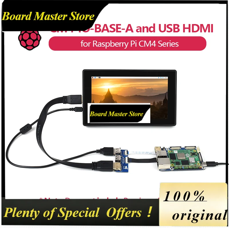 BoMaSWaveshare CM4-IO-BASE-A And USB HDMI Adapter, For Raspberry Pi Compute Module 4