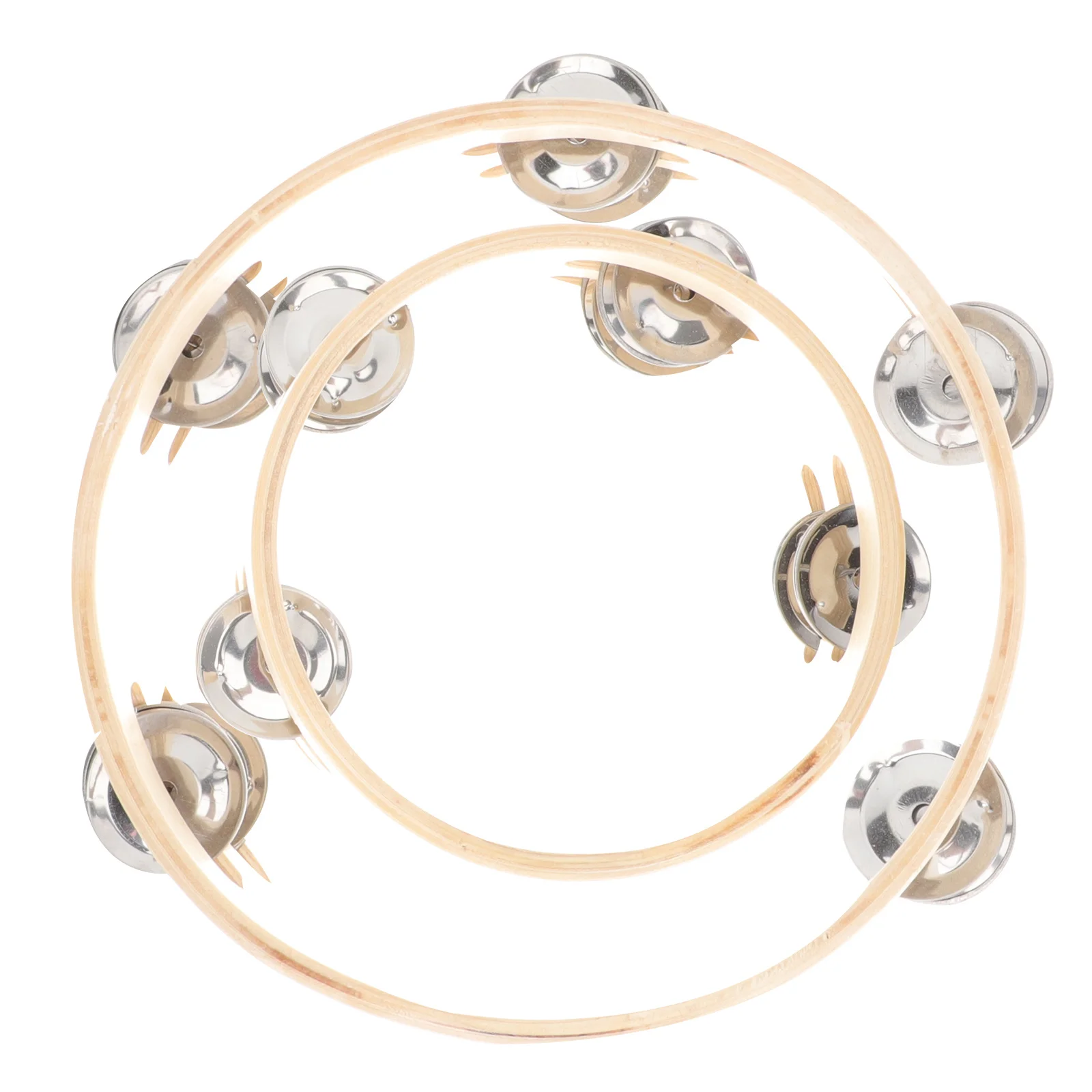 

2Pcs Simple Design Tambourines Cheering Props Durable Musical Playthings for Stage Performance and Gifts Tambourines for Adults