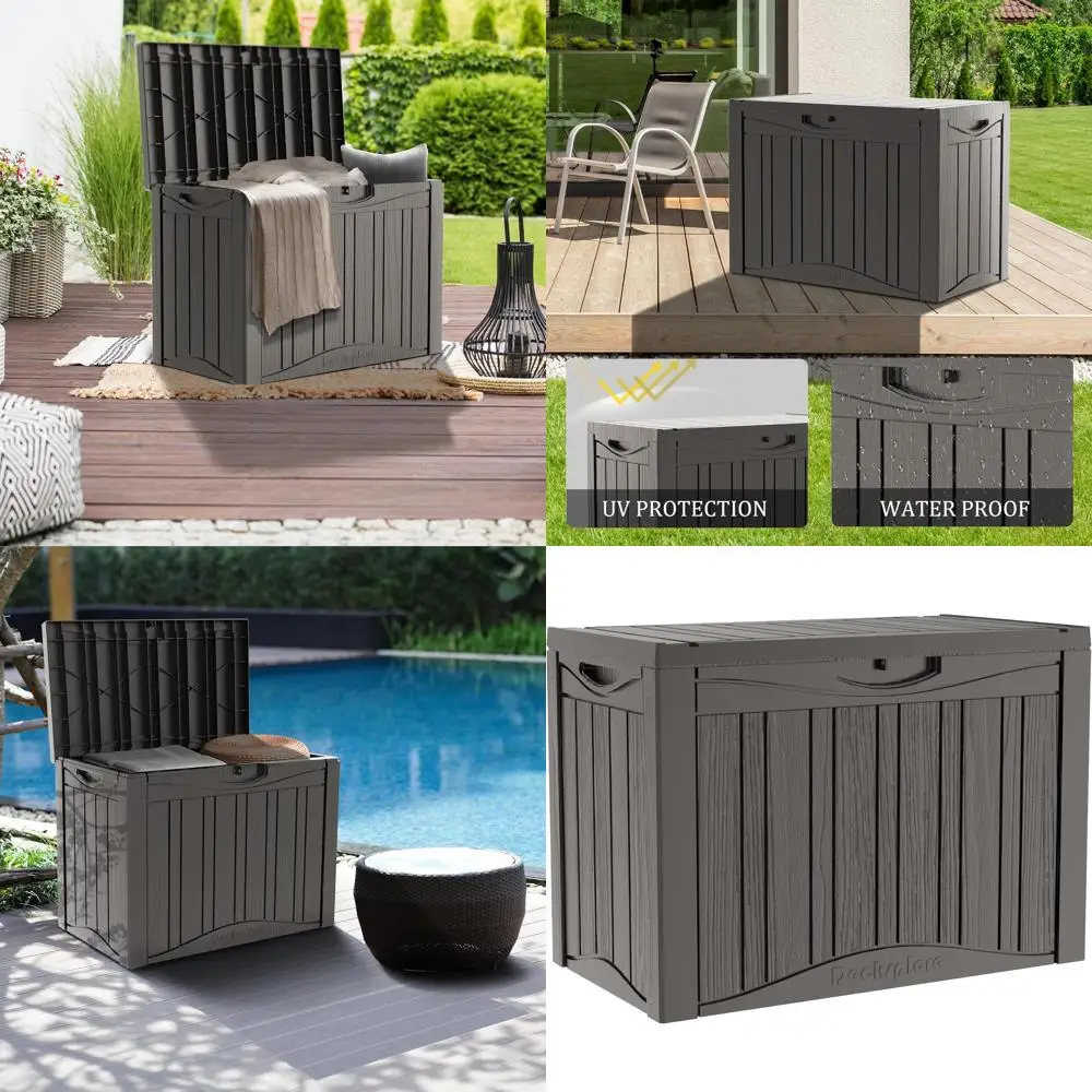 

45 Gallon Resin Storage Box - Lockable, Weatherproof, UV-Resistant for Outdoor and Indoor Use