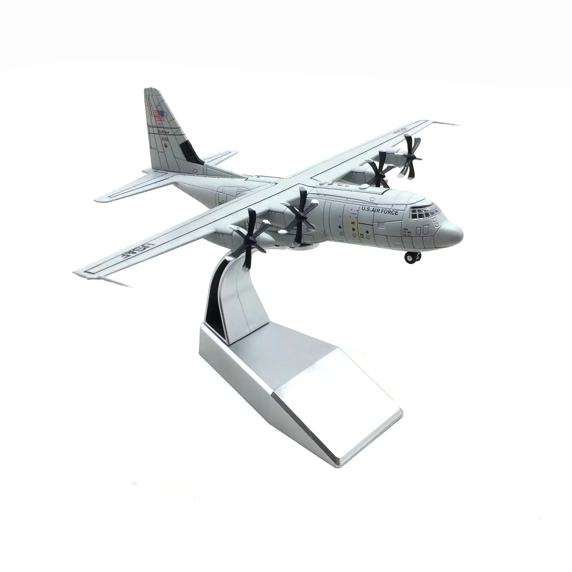 1:200 Scale USAF C-130J Super Hercules transport aircraft Model and Display Stand Collectible Gifts C130 Alloy Airplane Model