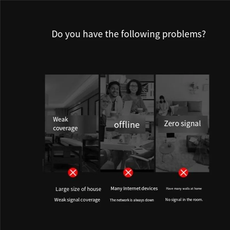 Router WIFI Router Wireless Gigabit 2.4G/5G Router WiFi Dual Band con 6 antenne amplificatore di segnale ripetitore WiFi-nero