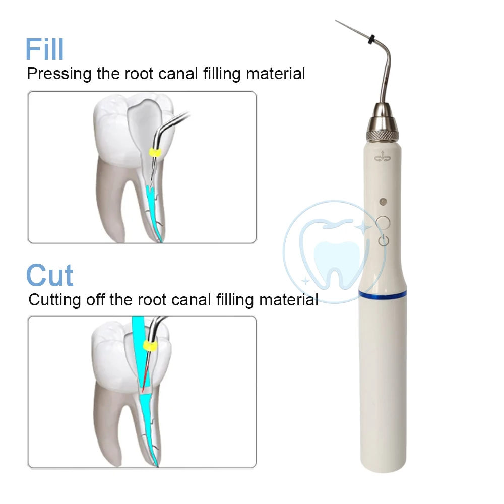 قلم سد جوتا بيرتشا لاسلكي للأسنان ، تسخين إندو ، تلميحان ، ملء بالذوبان الساخن ، أدوات طب الأسنان