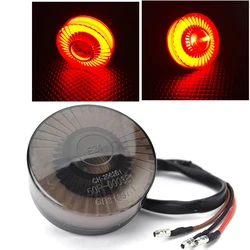 Round Tail Light LED Motorcycle Rear Stop Lamp 12V Signals For ATV UTV Tricycle Electric Bikes Cafe Racer Chopper Bobber Scooter