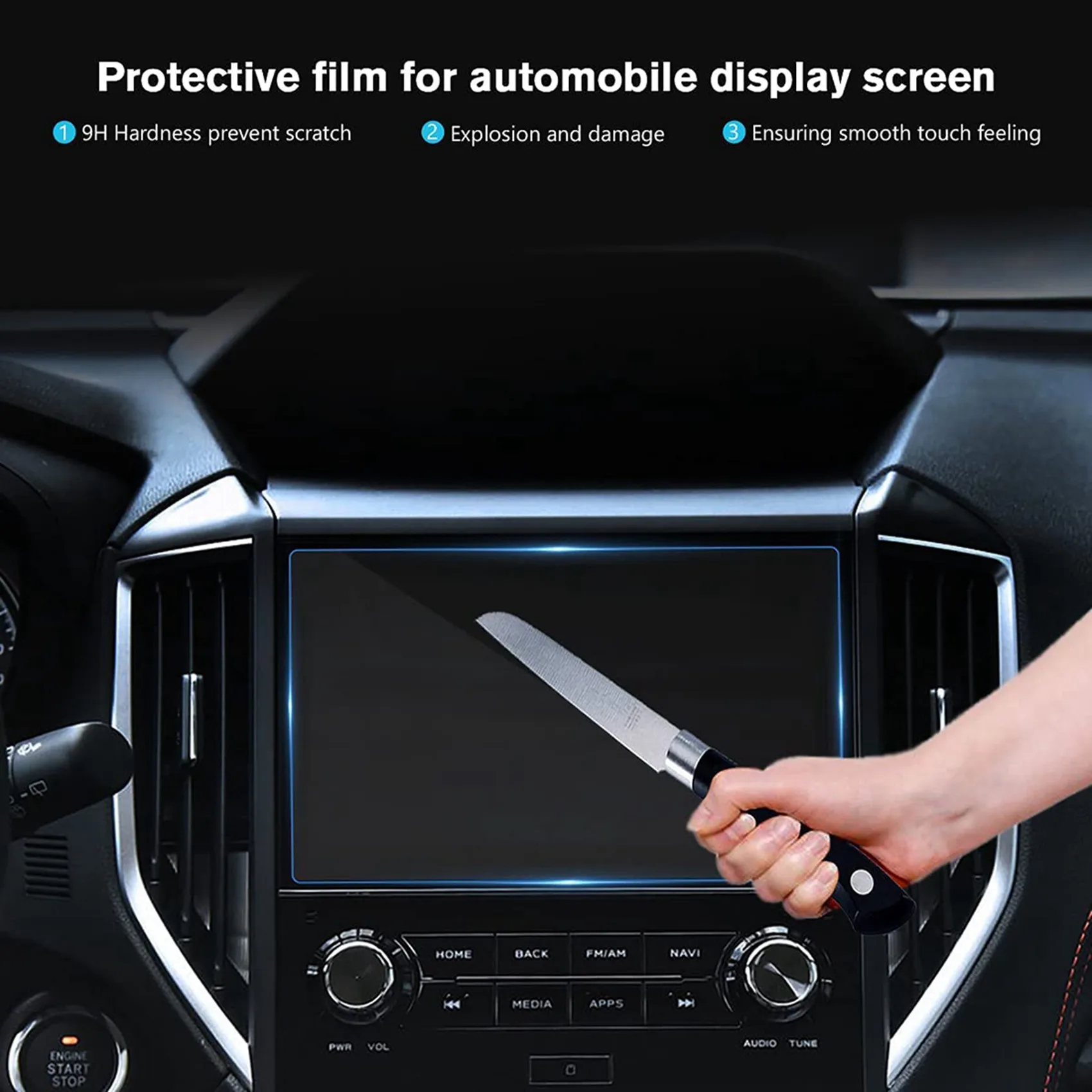 ABKQ-2X For 2019-2021 Subaru Impreza Forester Accent 8-Inch Navigation Press Screen Protective Film Display Tempered Glass