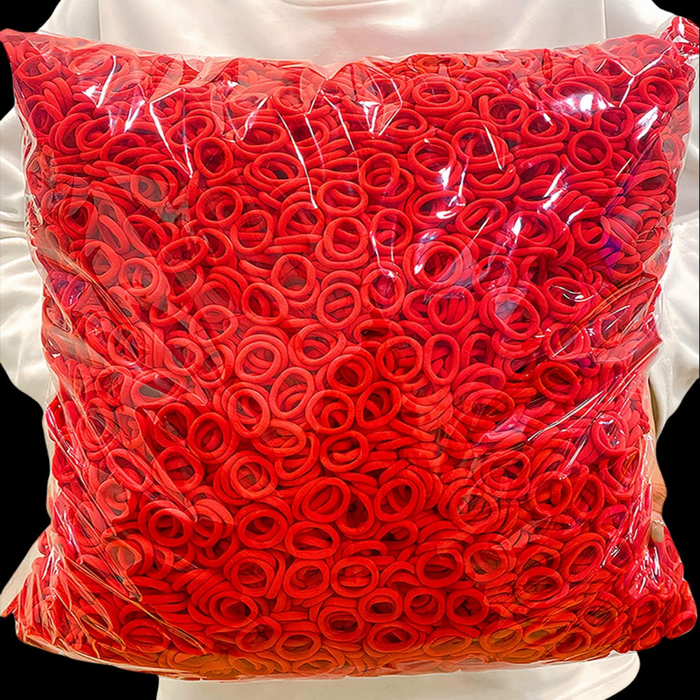 

99/500/1000 Pieces of Red Fashionable and Simple Elastic Soft Hair Ties for Girls, Simple and Cute, Suitable for Daily Use