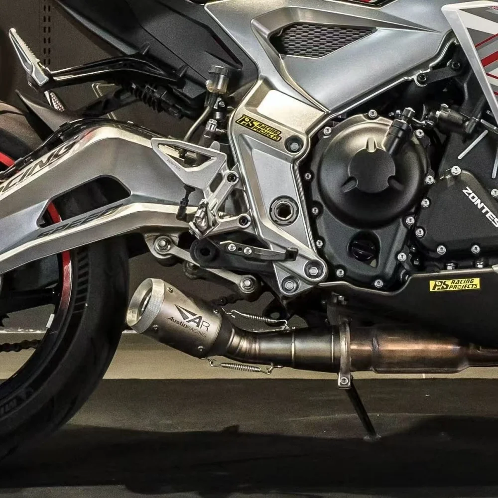 Motorcycle exhaust pipe modification AR straight pipe stainless steel mid-section and tail section suitable for ZONTES 703RR