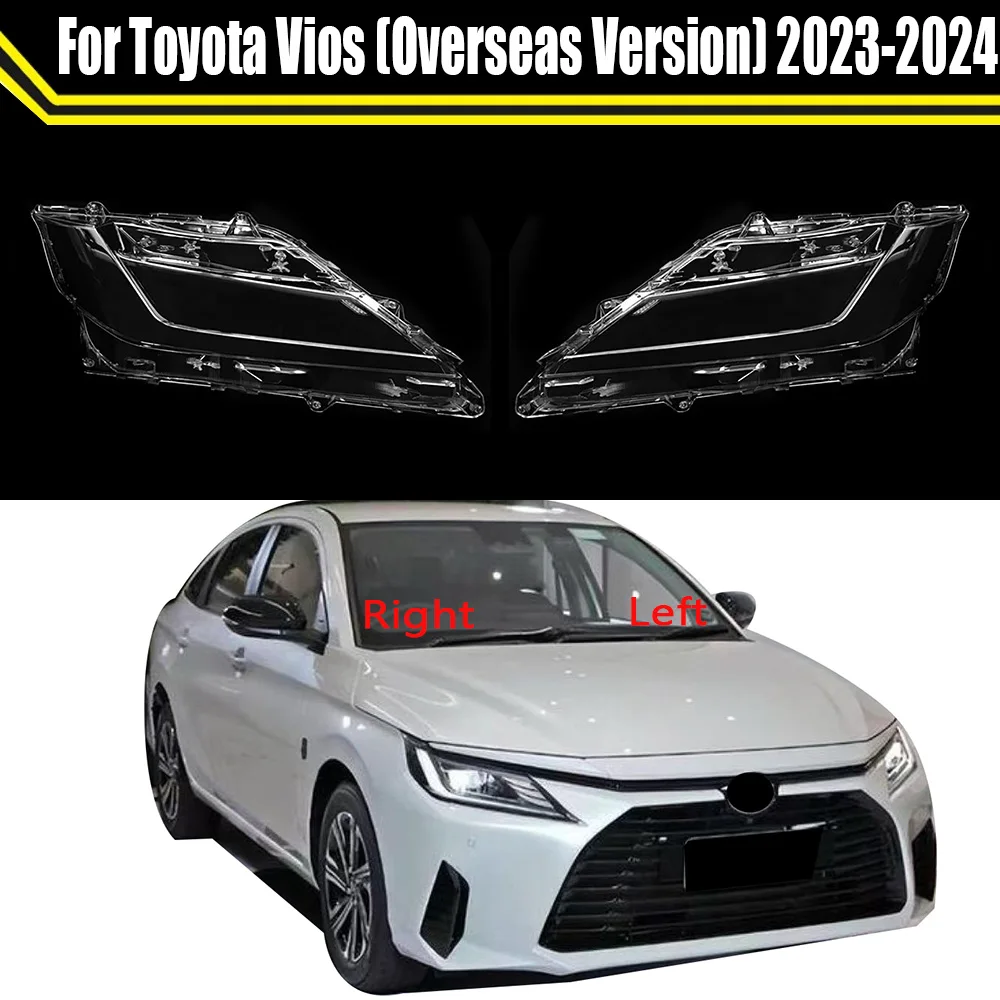 Car Front Headlight Cover Auto Headlamp Lampcover For Toyota Vios (Overseas Version) 2023 2024 Auto Lens Lampshade Case Mask