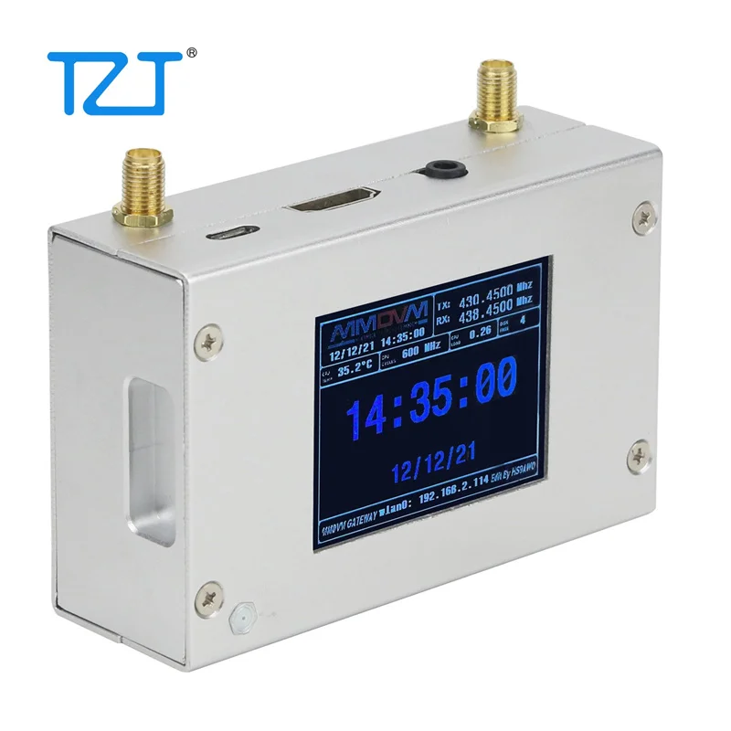 TZT Duplex MMDVM Hotspot w/ Aluminum Alloy Shell Color Display Screen Supporting For C4FM/DMR/DSTAR P25