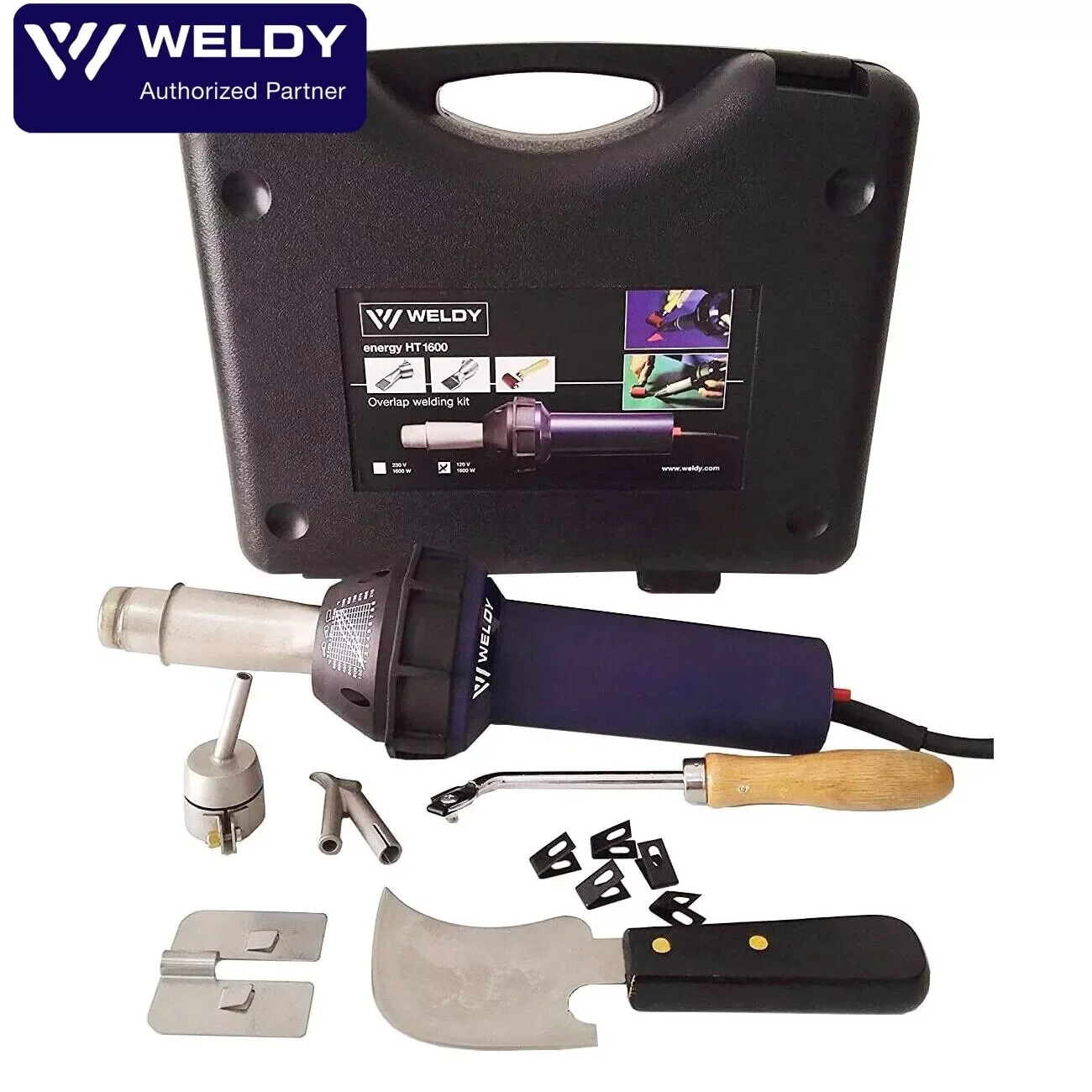 

Original Weldy 1600W Hot Blast Torch Overlap Welding Kit Welder Pistol Tool Hot Air Gun PVC Flooring Welding Tool