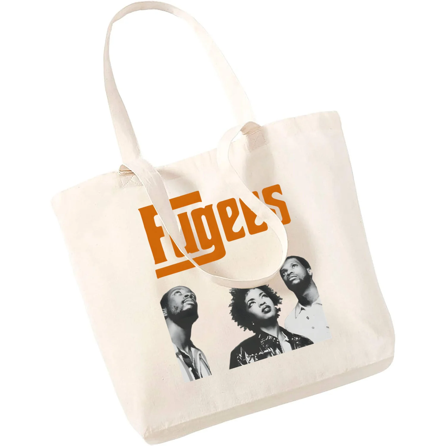 De Fugees Harajuku Art Shoppen Zwarte Tassen Canvas Draagtas Bedrukt Fugees Tas Handtas Schoudertassen Op Maat Handtassen Vrouwen