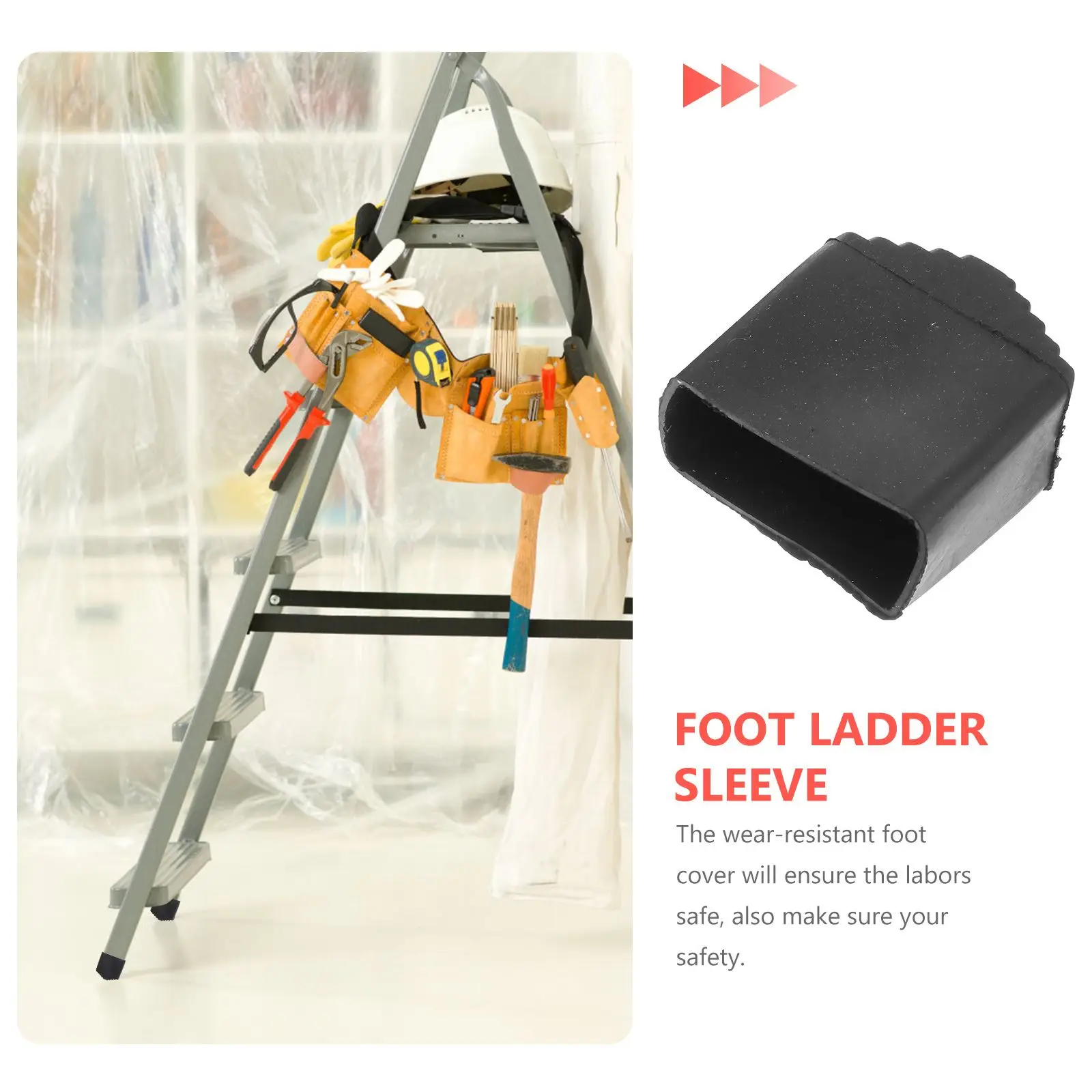2Pcs Chair Legs Telescoping Ladder Protective Pad Feet Rubber Covers Anti- Folding Step Telescoping Ladder Suite Protector Step image 3