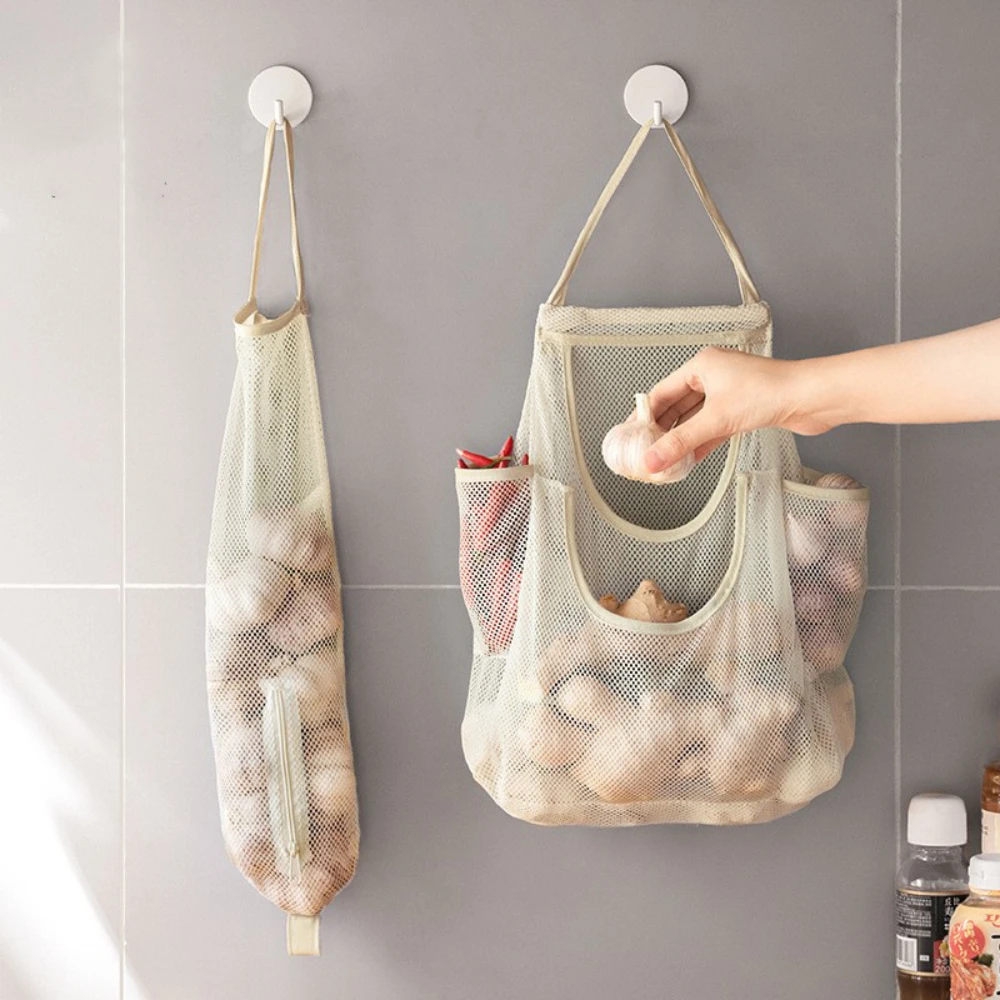 Mesh Bag with le Hanging Mesh Storage Bag for Vegetables Potatoes Ginger Large Home & Garden Home Organization Kitchen Handbags