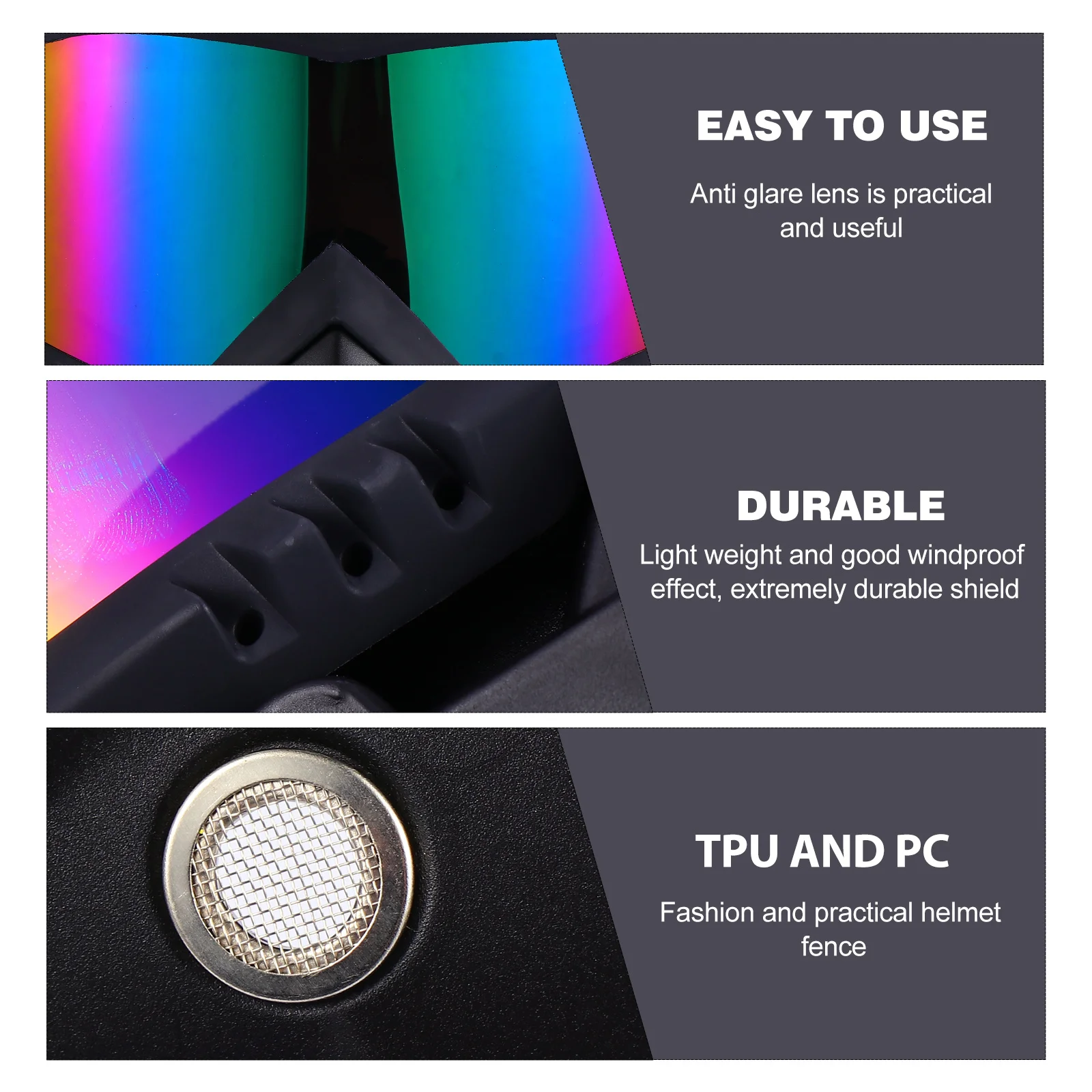 دراجة نارية الكمبيوتر قناع مكافحة وهج عدسة للصدمات الاختراق مقاومة خفيفة الوزن المحمولة ركوب السلامة قابل للتعديل #6