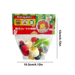 1 Bag Decompression Fruit Bag Soft Rubber Toy Kiwi Strawberry Fruit Pinch Fidget Toy Simulation Fruit Stress Release Vent Toy