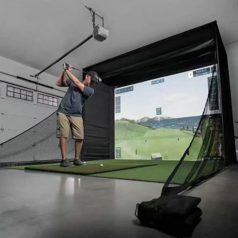 

Golf emulator swing significant other simple version projection curtain practice net emulator curtain muffler strike cage