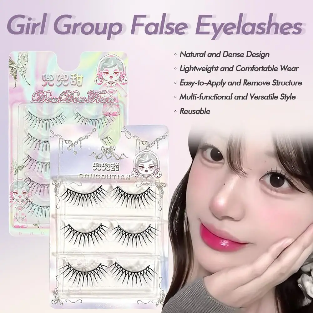 Sztuczne rzęsy Dream Deer, rzęsy w kształcie litery V, naturalne, transparentne, narzędzia do makijażu, kępki rzęs, kosmetyki do cosplayu, sztuczne rzęsy.