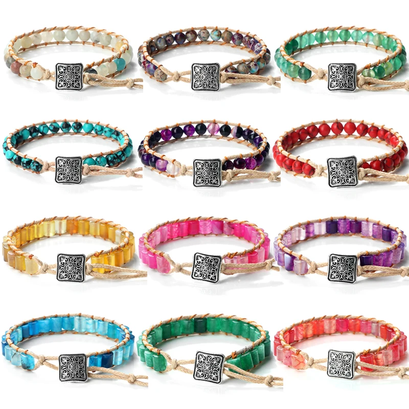 

New Fashion Women's Colorful Retro Bohemian Knitted Stretch Crystal Bracelet Festival Lover DIY Charm Jewelry Foot Chain Gift