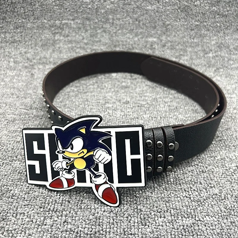 Exaggerated INS Harajuku Y2K Thousand Nights Black Speed Boy Belt Cropped Studded Decoration Belt Street Style For Men Women Chi