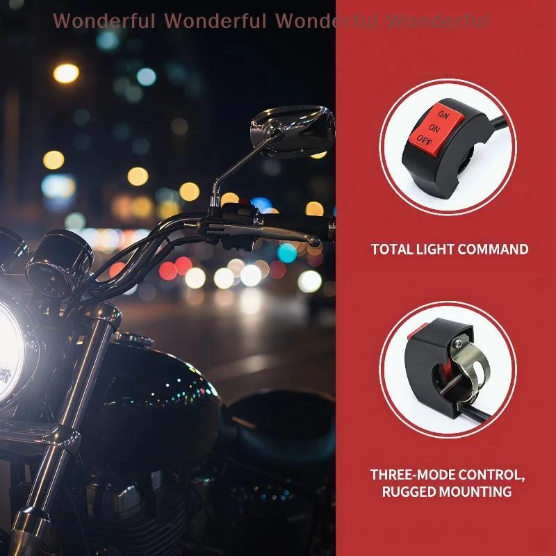 Universal Motorcycle Handlebar Flameout Switch with Three Line Design and ON ON OFF Function for Enhanced Power Control