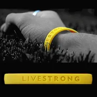 2pcs LIVE STRONG Hologram Silicone Bracelets for Men Women Power Rubber Band Wristband Outdoor Sports Bangle Accessories Yellow