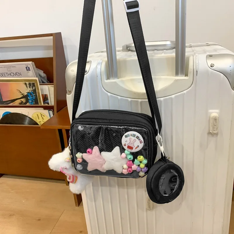 Kawaii Transparent Shoulder Bag Crossbody Bag DIY Doll Display Itabag Handbag Y2K Anime Garage Kit Display Bag