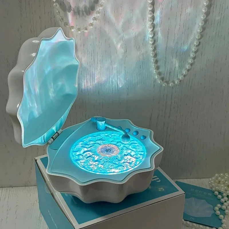 Z6 Wave Vinyl Record Player Wireless Retro Sleep Aid Speaker Music Center White Noise Bluetooth Audio Colorful Projection Light