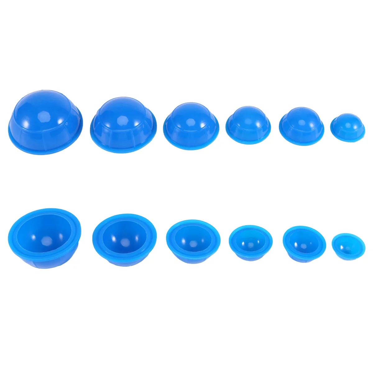 12Pcs Blue Health Care Vacuum Cupping Cups Silicone Suction Cup Massage