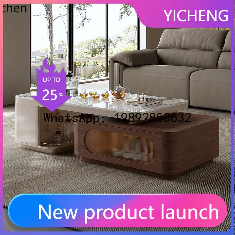 A2-26  rock slab coffee table to make tea integrated multi-functional Kung Fu tea table retractable medieval wabi-sabi wind