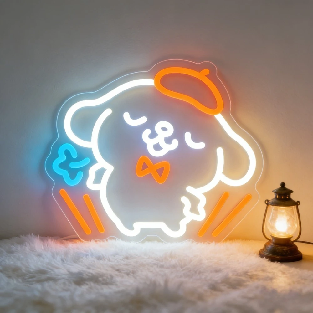 

Неоновая вывеска Pompompurin, светодиодный настенный светильник для девичьей спальни, гостиной, детской комнаты, игровой комнаты, детской, декор для вечеринок, свадеб, подарки