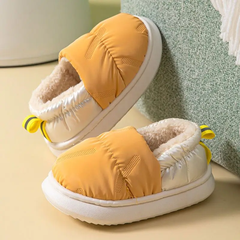 Waterproof Baby Girl Winter Slippers Fleece Lined Thick Soft Sole Anti Slip Indoor Cotton Shoes for Toddler Girls​