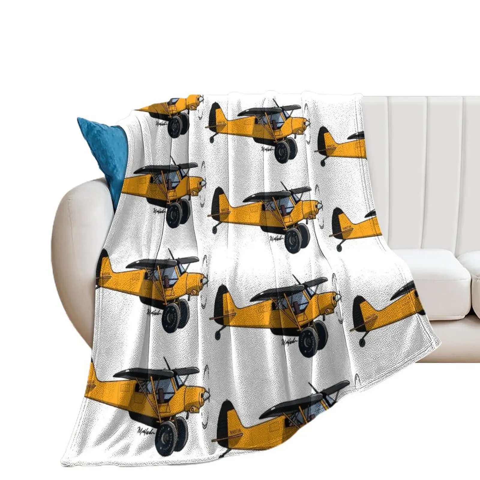 Yellow Experimental Super Cub Throw Blanket Hair Personalized Gift Thins Winter beds Blankets