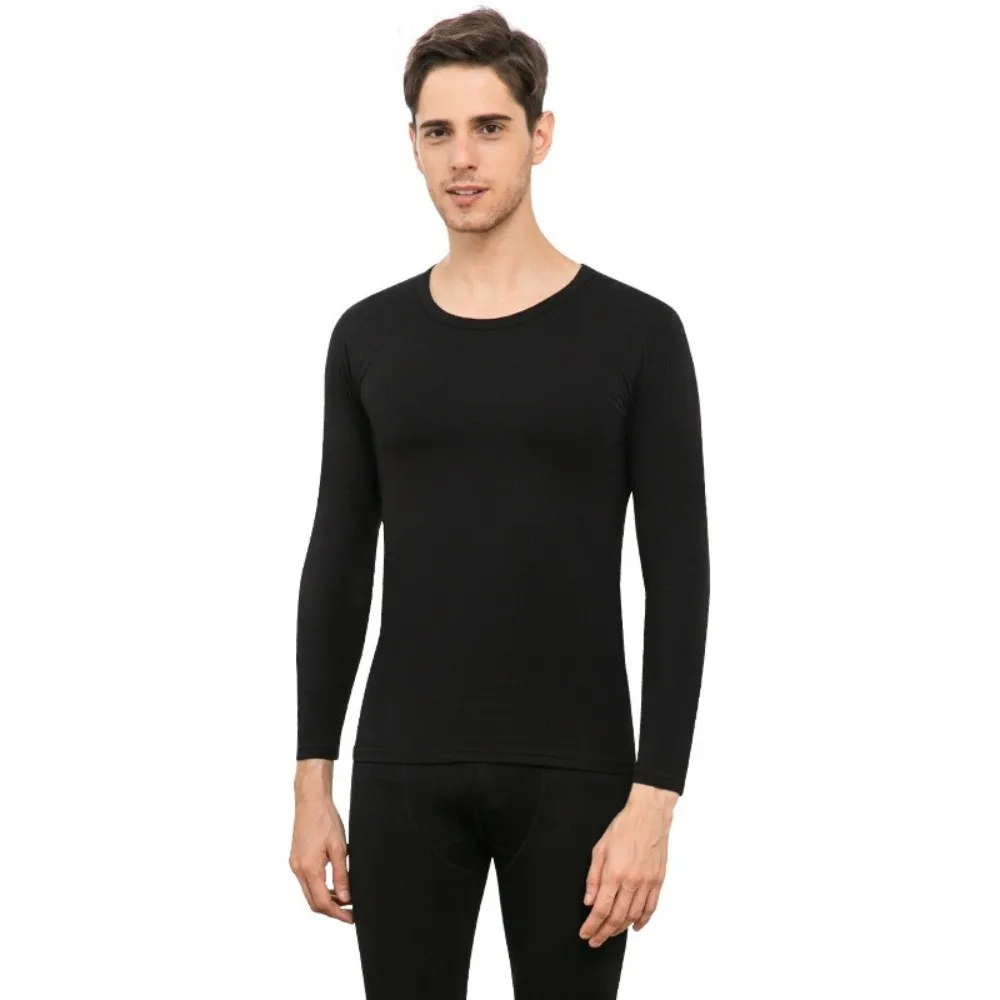 

Tops/Pants Men Warm Thermal Underwear Thickened Invisible Thermal Clothes Set Round Neck Lingerie Warmth Long Pants Male