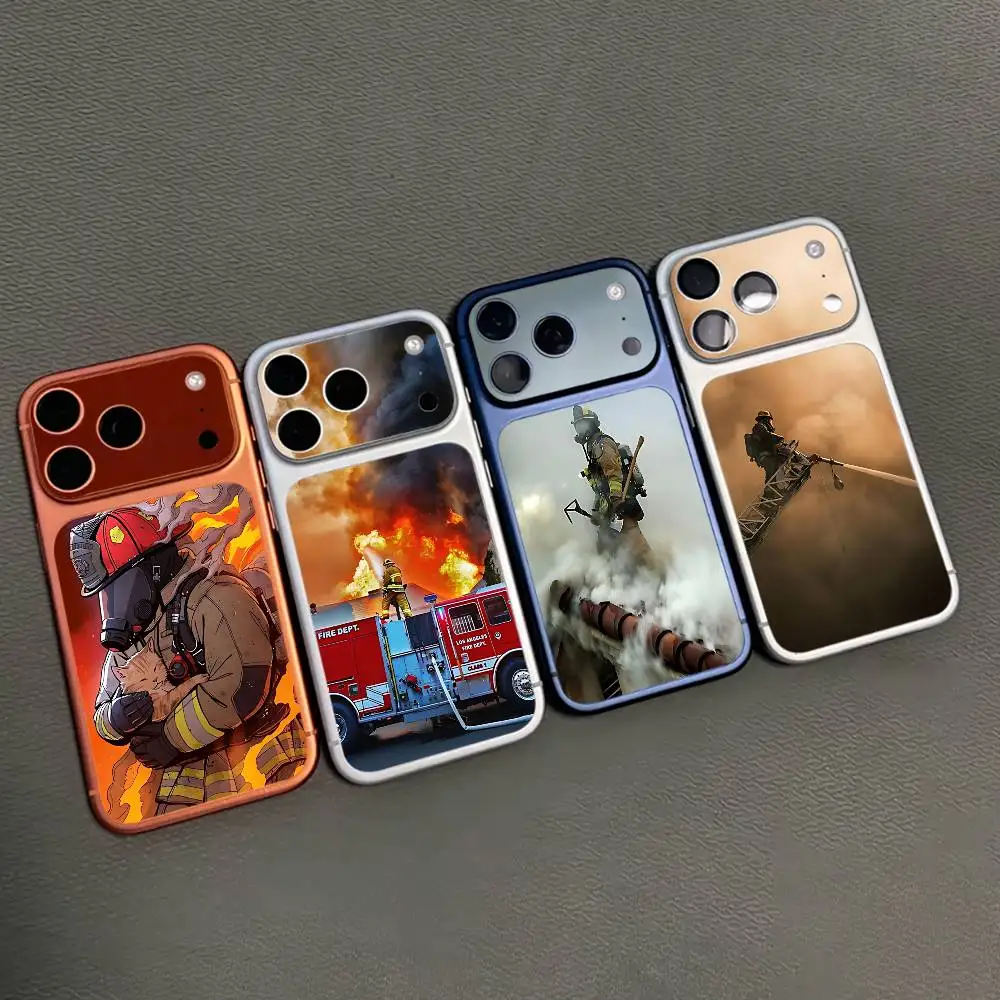 Fireman Firefighter Extinguish Fire For iPhone 17proMax 17pro Full Cover Decal Skin Wrap Colorful Rear Protective Sticker Film