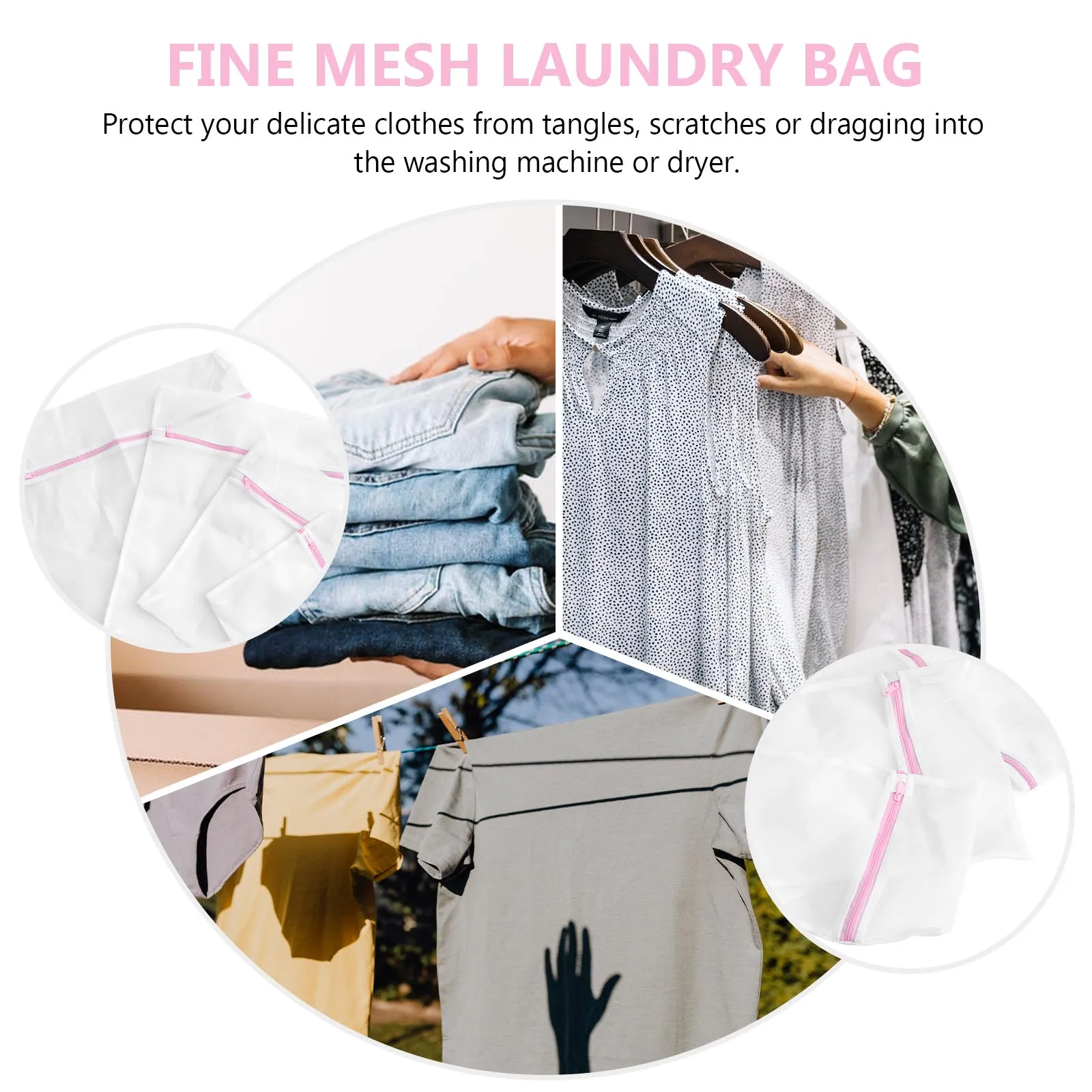 

8 Pcs Anti-winding Laundry Set Mesh Wash Bag for Travel White Protect Clothes Reduce Tangles Storage Organizer Bra