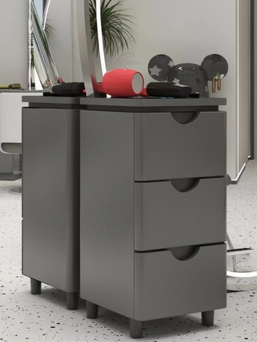 Hairdresser Special Tool Cabinet Stainless Steel Storage Double-sided Cabinet High-end Barber Shop