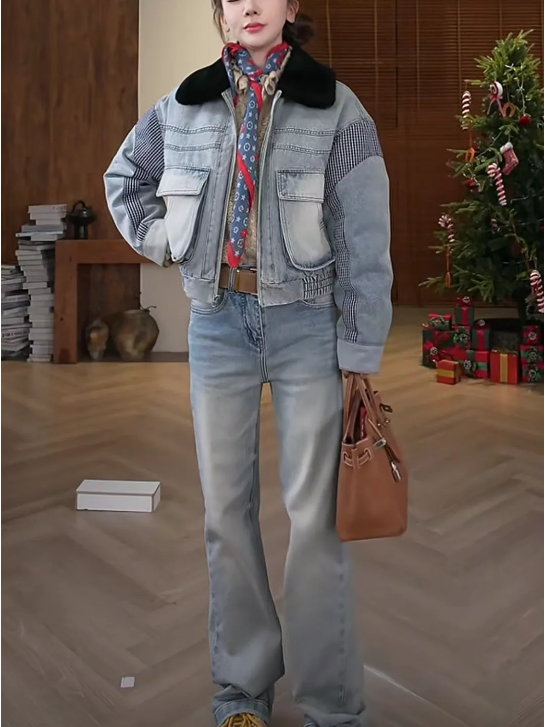 

Рекомендованные Baixue джинсы-лэггинсы Early Spring Warm Slim Fit Versatile Slimming Flexible Line Wind e для женщин, джинсовые брюки