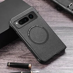 Premium PU Leather Case for Pixel Fold For Magsafe Wireless Charging Hard Back Cover For Google Pixel Fold G9FPL