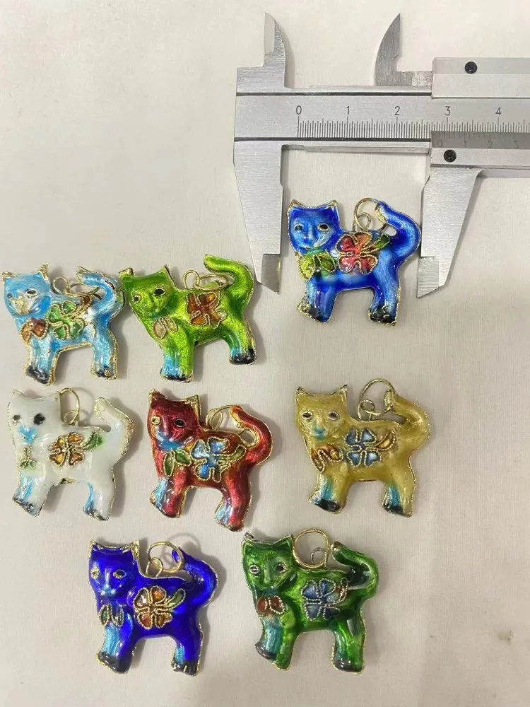 10Pcs Vintage DIY Enamel Animal Charms for Jewelry Making Findings Cloisonne Filigree Pendant China Intangible Cultural Heritag