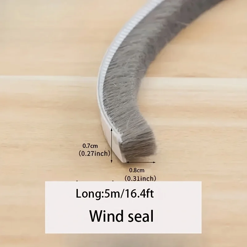 10 Meter Self-adhesive Sealing Wind-proof Brush Strip Home Door Window Sound Insulation Dust Strip Weather Stripping image 3