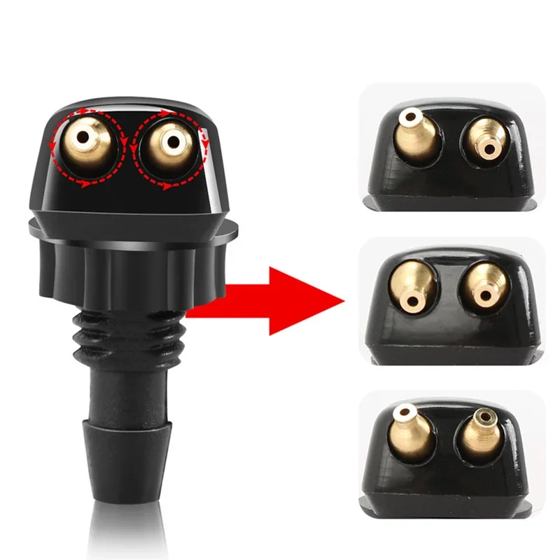 Auto Ruitenwisser Wasmachine Sproeikop Dubbele Gaten Waterstraal Past op de meeste modellen Auto Car Wash Jet