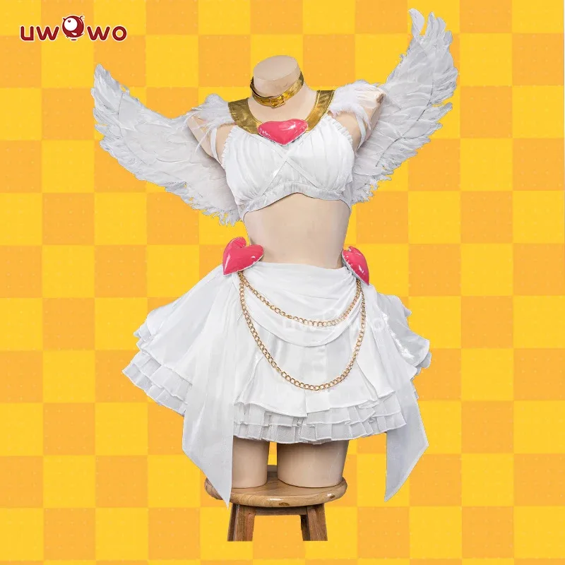 فستان UWOWO التنكري Angell Pantyy Anarchy التنكري مع أجنحة مجموعة كاملة من أزياء الهالوين