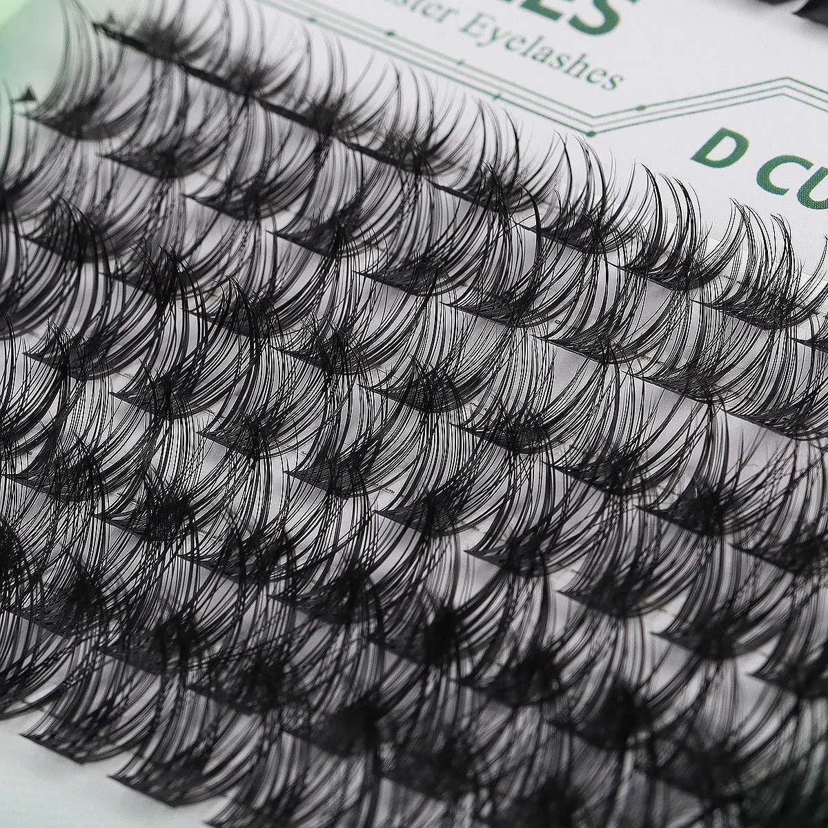 QSTY-C個のカールした個々のまつげクラスター,超薄型バンド,再利用可能,柔らかい接着剤,5〜16mm, DIYまつげエクステ