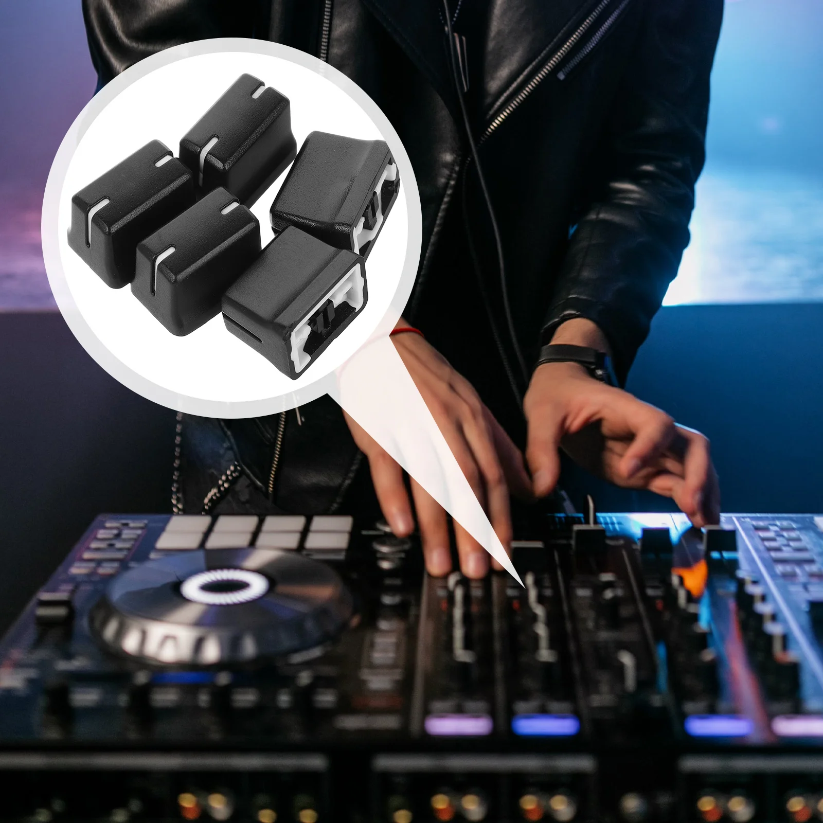 

5Pcs Mixer Slider Fader Knobs Replacement Caps for Console Potentiometer Audio Controller Sound Accessories Slider Caps