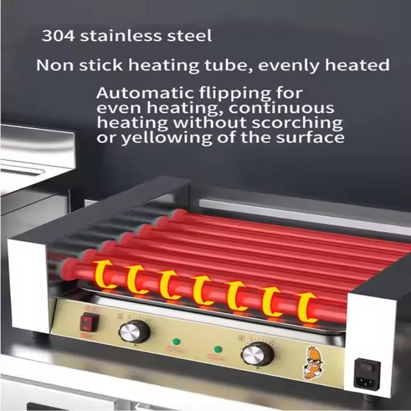 Hot Dog Machine Stainless Steel 220V Motor New Condition Sausage Tying & Roast Function for Restaurant Home & Hotel Use