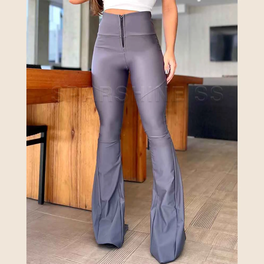 Woman Pants Seamless Vintage Flared Stretch Pants Workout Sport Leggings Women Daily Outfit Gym Legging Pants Flared Trousers