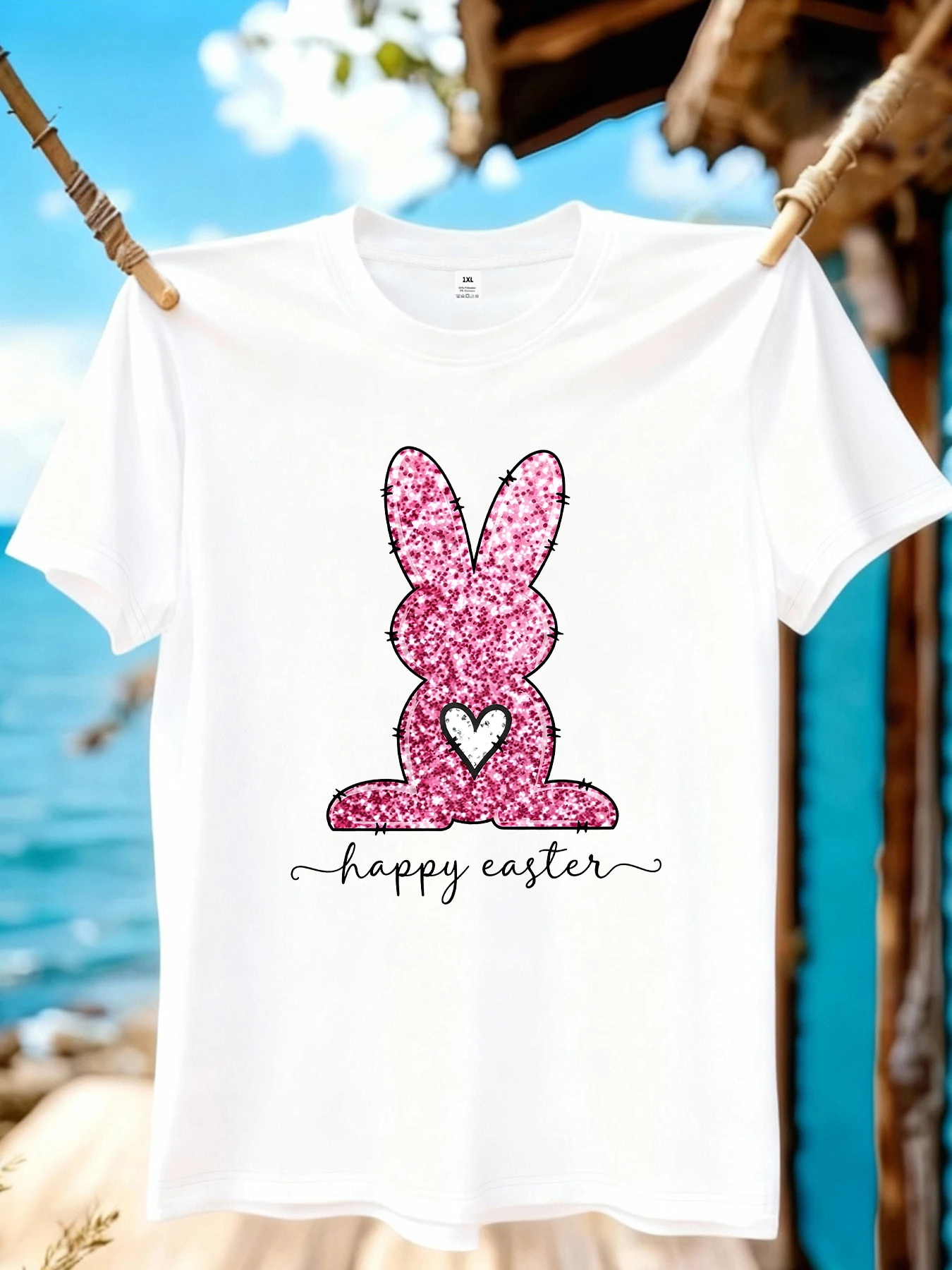 

【WZM10919】Женская футболка больших размеров с принтом кролика, круглым вырезом, летняя, повседневная, с короткими рукавами, в уличном стиле, универсальная, больших размеров.